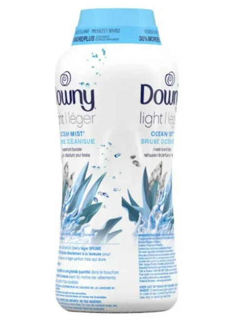 Downy Light Ocean Mist - Perlas potenciadoras de aroma para lavadora sin perfumes pesados 1.13 Kg