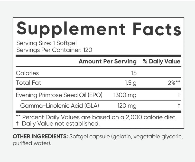 Sport Reseach Evening Primrose - Aceite de Onagra 1300mg 120 softgels