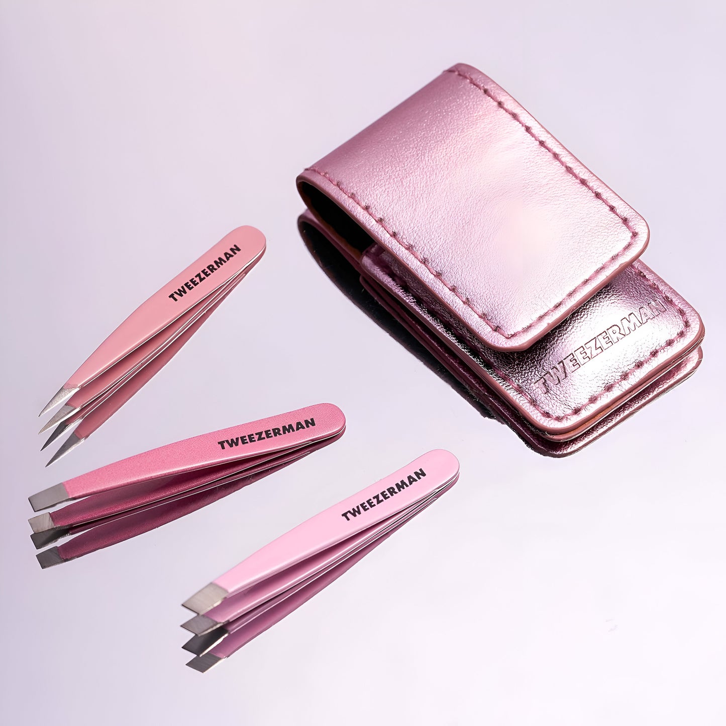 Tweezerman Micro Mini Tweezer Set - 3 pinzas minis de acero inoxidable