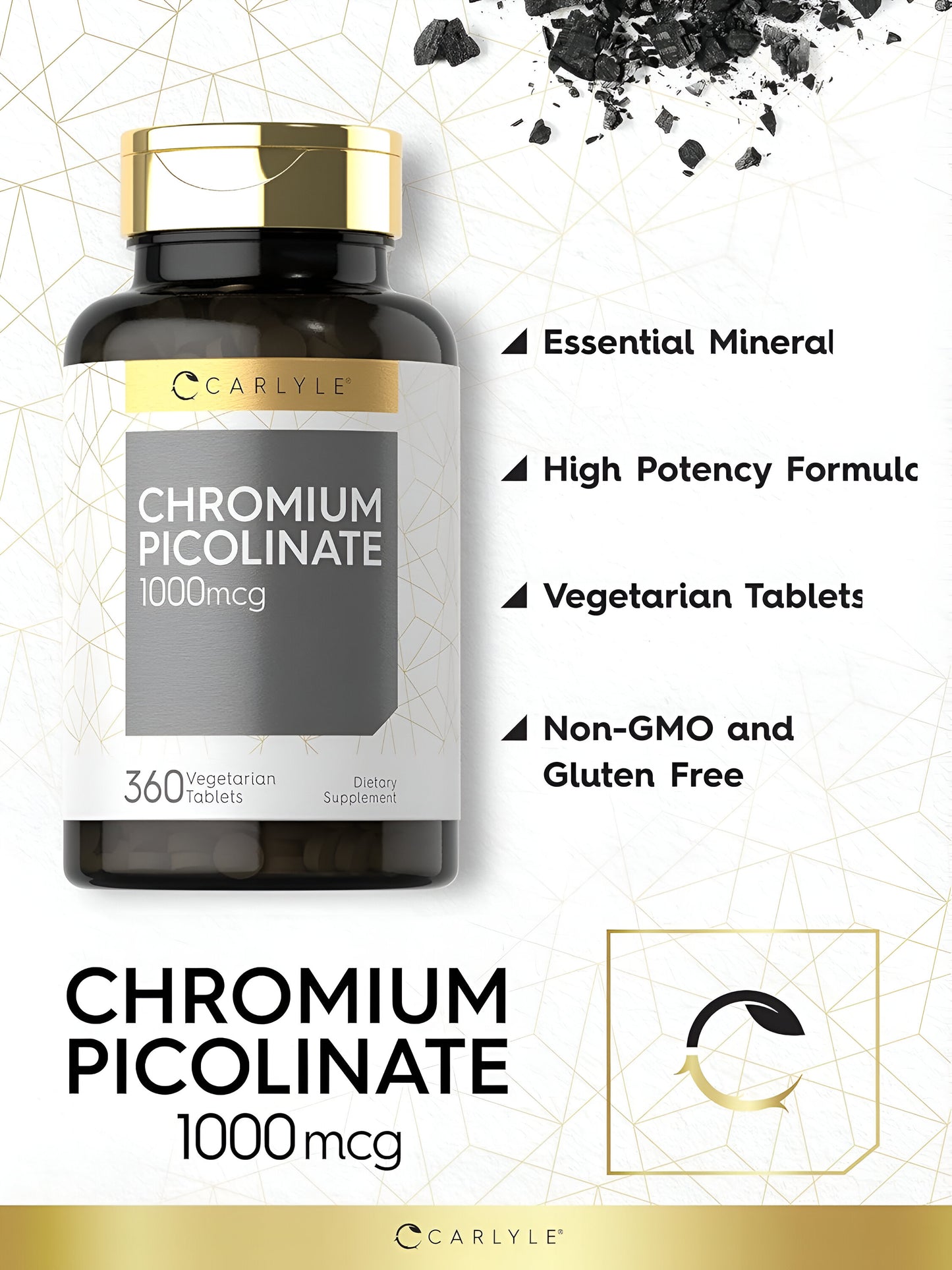 Carlyle Picolinato de cromo ultra 1000mcg 360 tabletas