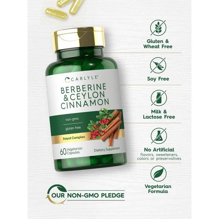 Carlyle Berberina con canela de Ceilán | Complejo de 2000 mg | 60 cápsulas