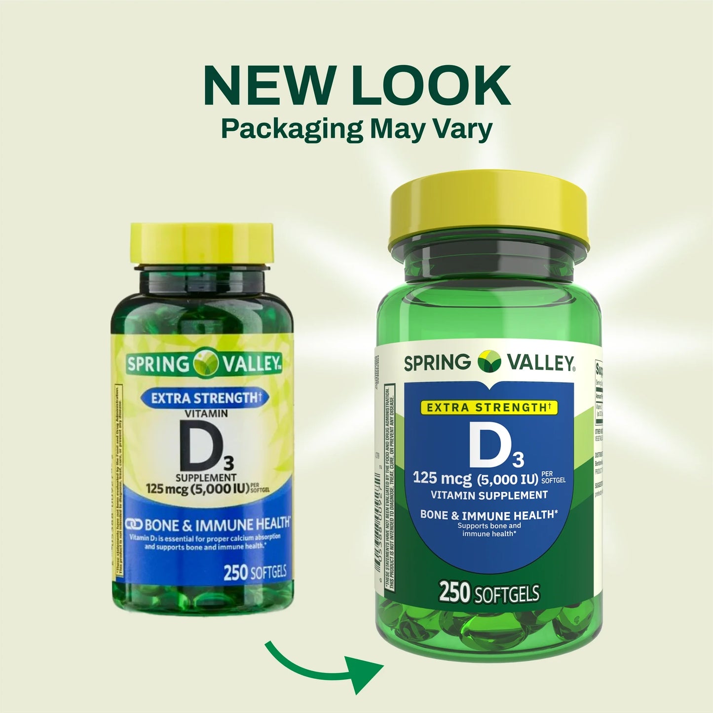 Spring Valley - Vitamina D3 125mcg (5000 IU) Extra Strength en Softgels