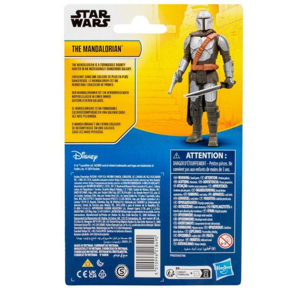 Star Wars Figura de acción de The Mandalorian y 2 accesorios (4")