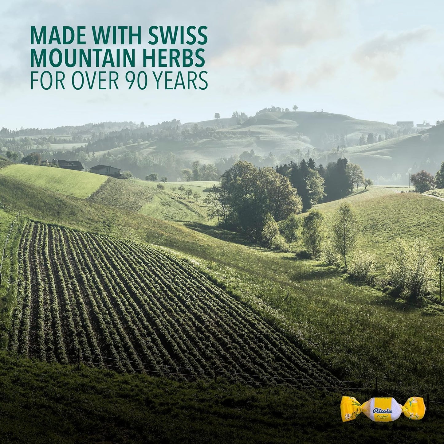 Ricola Honey Herb 45 caramelos para la tos - Alivio calmante de gran sabor.