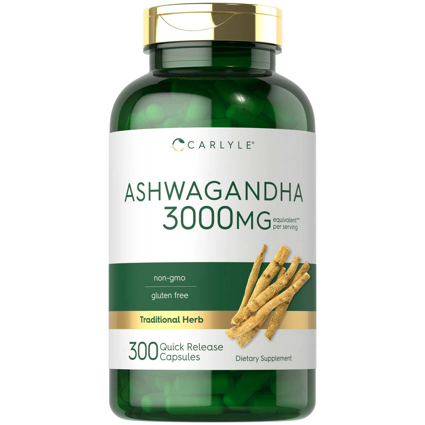 Carlyle Suplemento Ashwagandha de 3000 mg 300 cápsulas
