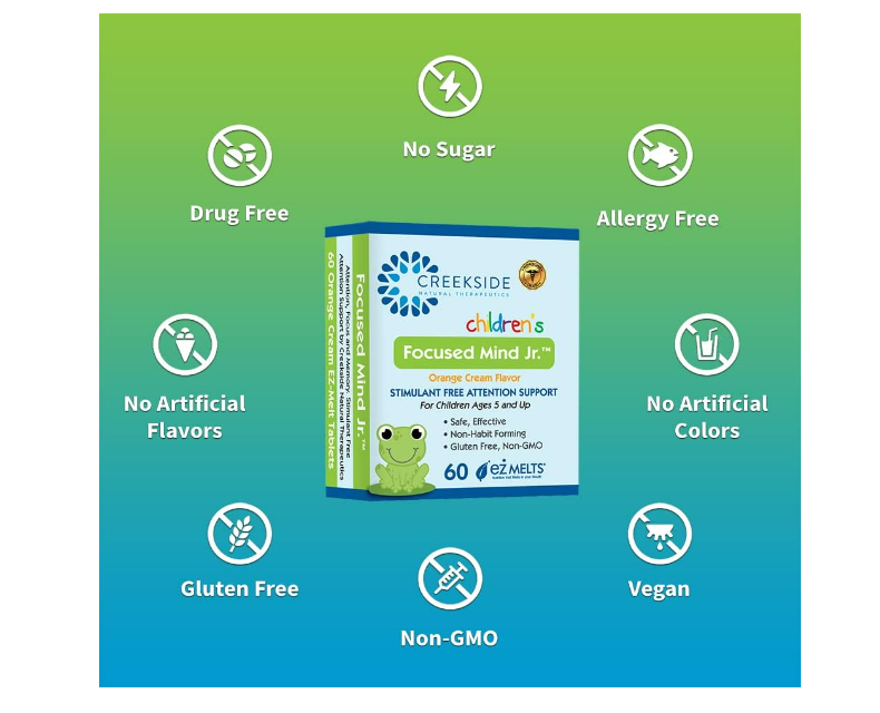 Creekside Naturals Focused Mind Jr. 60 tabletas - vitamina para niños