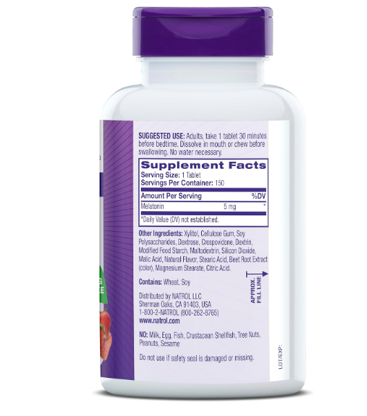 Melatonina Natrol 5mg en tabletas , Fast Dissolve