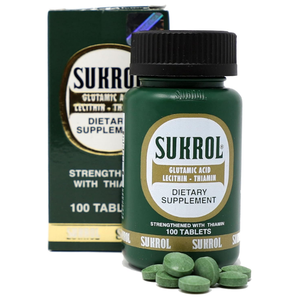 Sukrol, Ácido Glutámico, Lecitina y Thiamin, 100 Tabletas