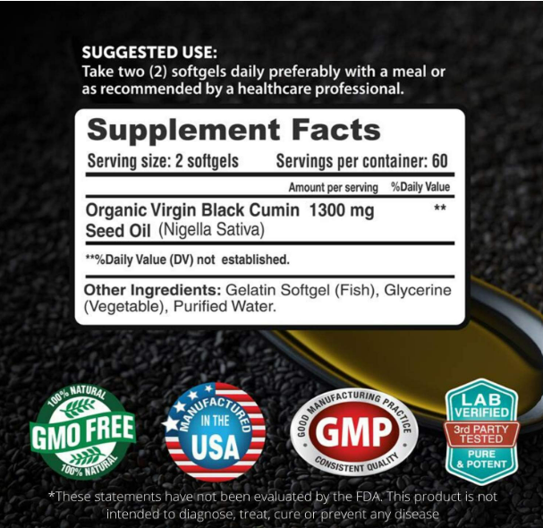 Free Healthcare - Black seed oil, 120 capsulas