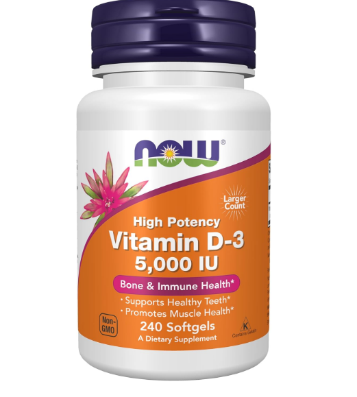 Vitamin D-3 NOW Foods, 125 mcg (5,000 IU)