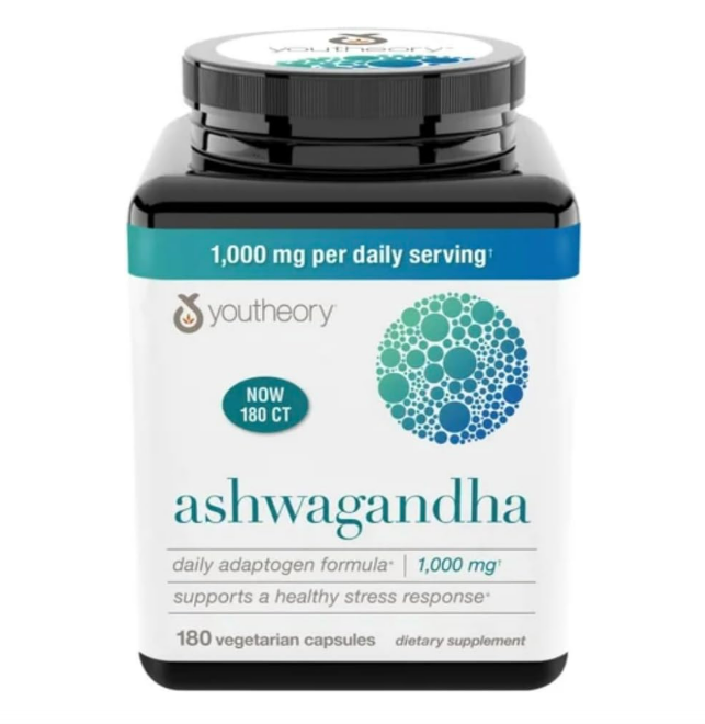 Youtheory Ashwagandha 1000mg - 180 Cápsulas Vegetarianas