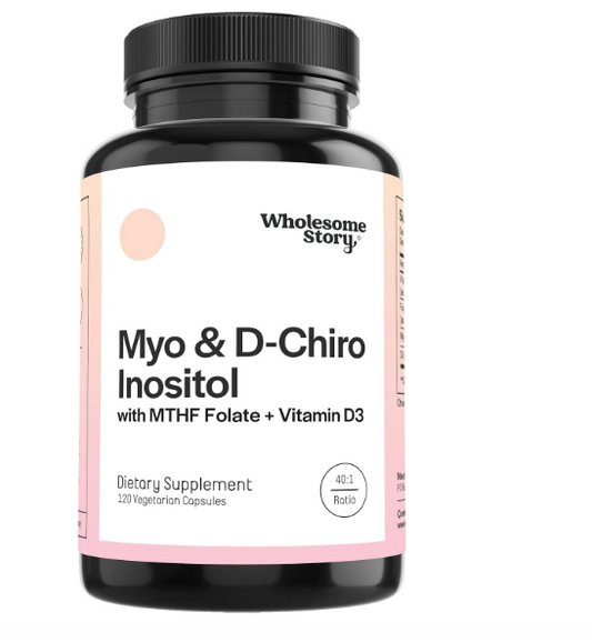 Myo-Inositol & D-Chiro Inositol con MTHF, Folate, Vitamin D, Apoyo a la funcion Ovarica- balance Hormonal- Ovario Poliquistico y Fertilidad Femenina