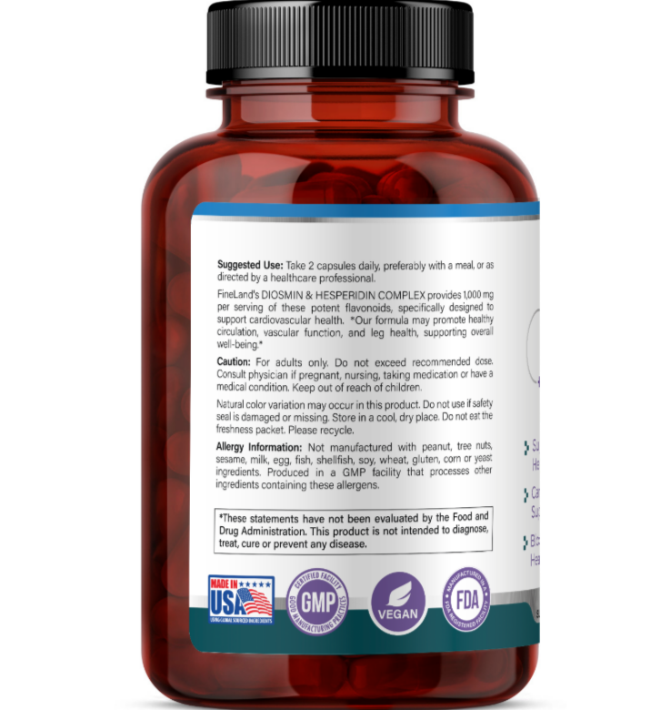 Fineland - Diosmin, Hesperidin complex 1,000mg, 120 capsulas