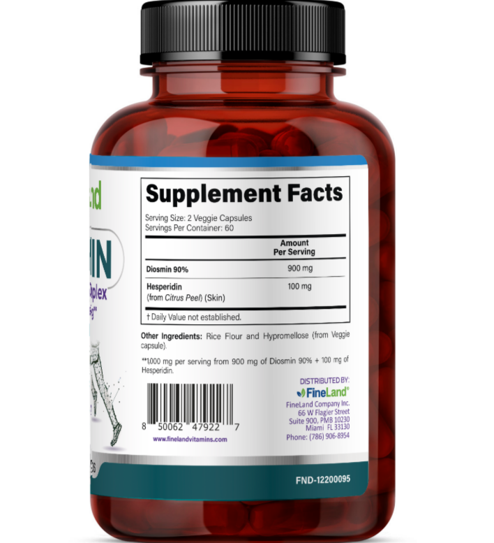 Fineland - Diosmin, Hesperidin complex 1,000mg, 120 capsulas