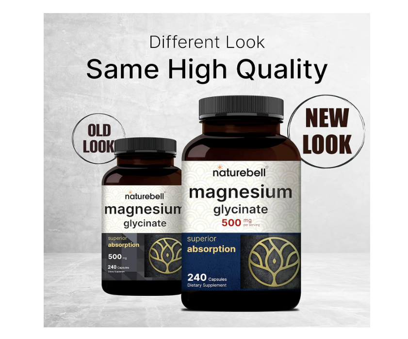 Magnesio Glisinato 500mg , 240 capsulas - Naturebell