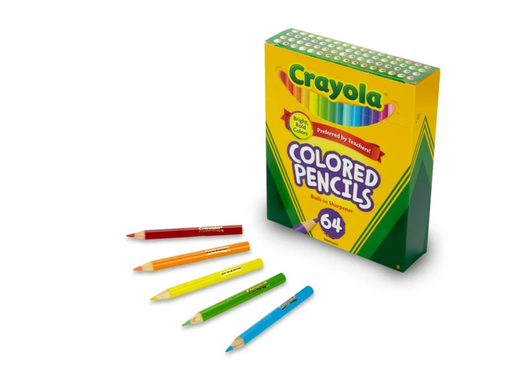 Crayola , 64 lápices de colores cortos