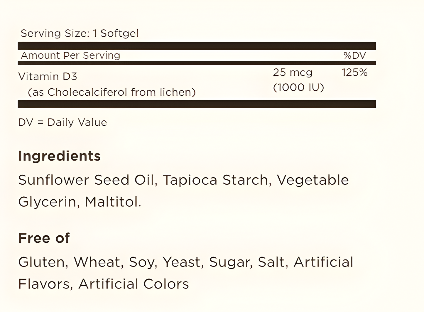 Vitamina D3 25mcg/ 1000IU , 60 capsulas - Solgar