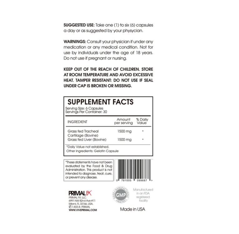 Trachea 180 capsulas - PrimalFx