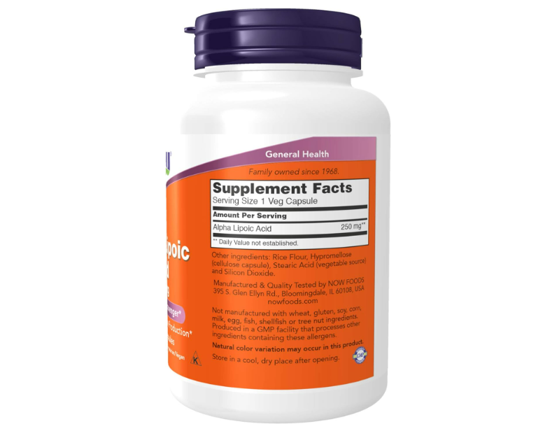 Alpha Lipoic Acid 250mg , capsulas vegetarianas - Now