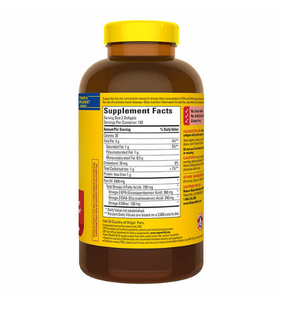 Nature Made Fish Oil 1,200mg - 360 mg Omega 3 - 300 capsulas