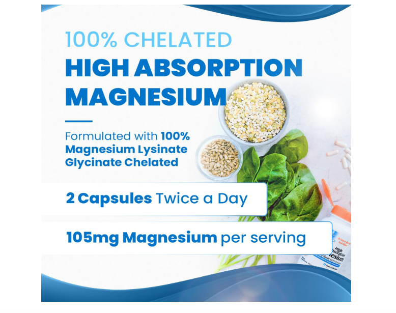 Doctor's Best High Absorption Magnesium Glysinate 105mg - 120 capsulas
