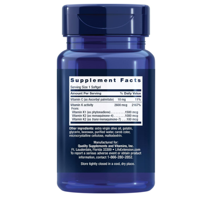 Vitamina Super K , 90 capsulas - Life extension