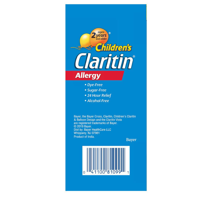 Claritin childrens para alergias las 24 horas para niños ,240ml