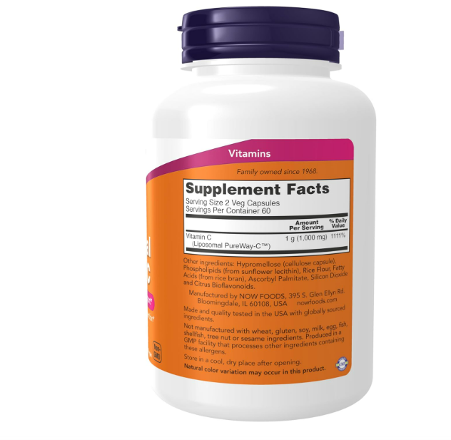 Vitamina C Liposomal Now, 120 Capsulas