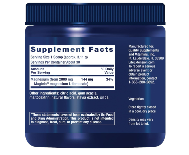 Neuro-Mag Magnesio - L-Threonate en polvo 93.35g - Life Extension