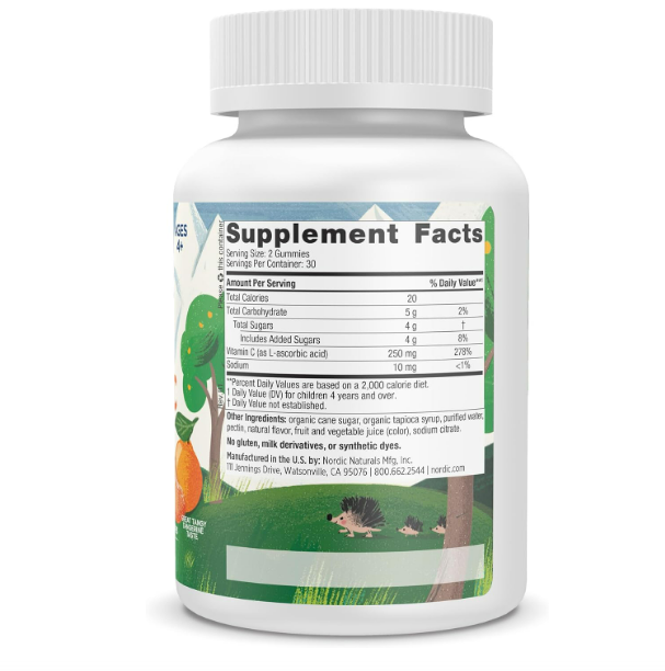 Nordic Naturals Vitamina C para niños 250mg , 60 gummies