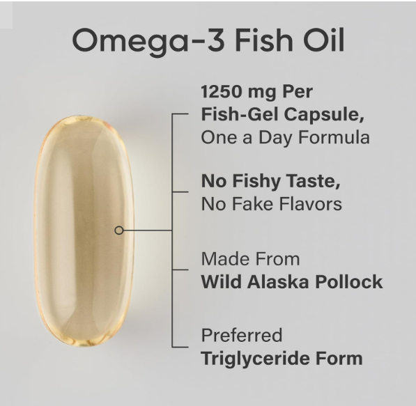 Sports Research , Omega - 3 Fish oil 1250mg fish oil / 1040mg omega 3 , 240 capsulas