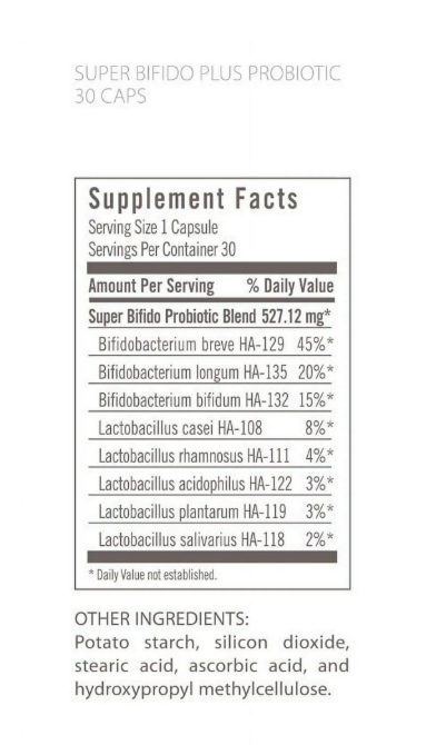 Flora Super Bifido Plus Probiótico 102 Billion - 30 Cápsulas