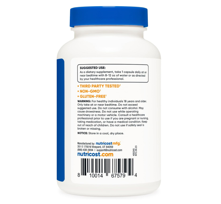 Nutricost - Melatonina 20mg , 240 Capsulas