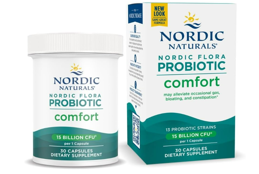 Nordic Naturals Nordic Flora Probiotic Comfort - 30 cápsulas - 13 cepas probióticas con 15 mil millones
