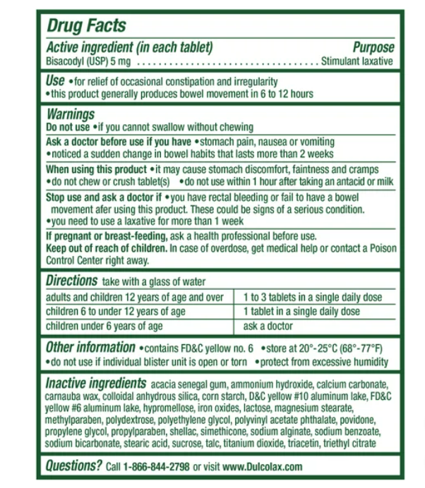 Dulcolax Laxante 200 tabletas comprimidas con revestimiento