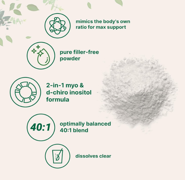 Micro Ingredients- Myo-inositol y D-Chiro Inositol POWDER 40:1 en polvo 454gr.