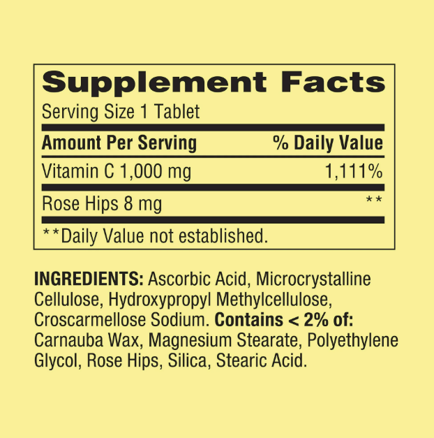 Spring Valley- Vitamina C , 1000 mg- 500 tabletas