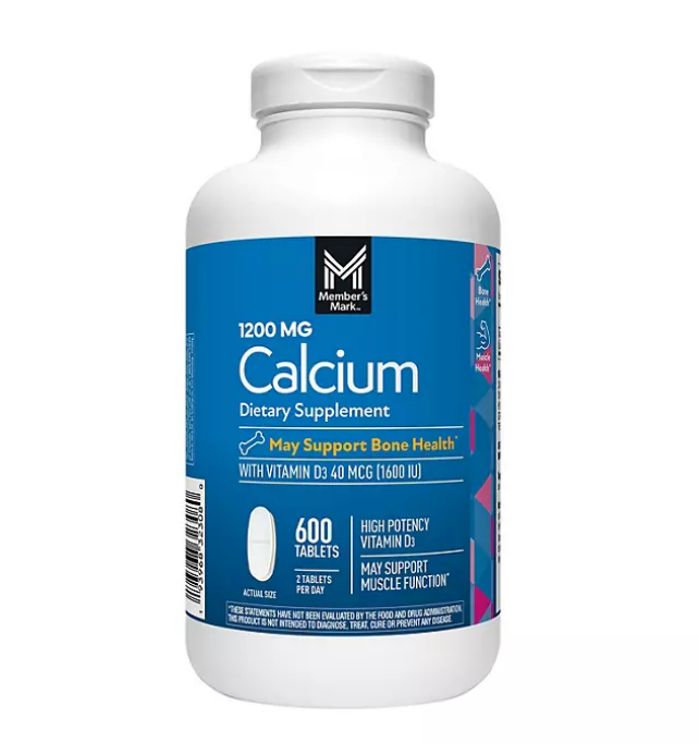 Member's Mark 600mg Calcio + D3 600 Tabletas