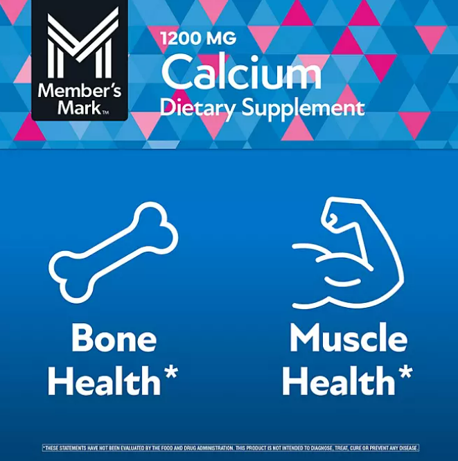 Member's Mark 600mg Calcio + D3 600 Tabletas