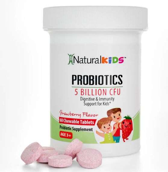 Naturalslim - NaturalKids® PROBIOTICS™ 5 BILLION CFU , 60 tabletas masticables