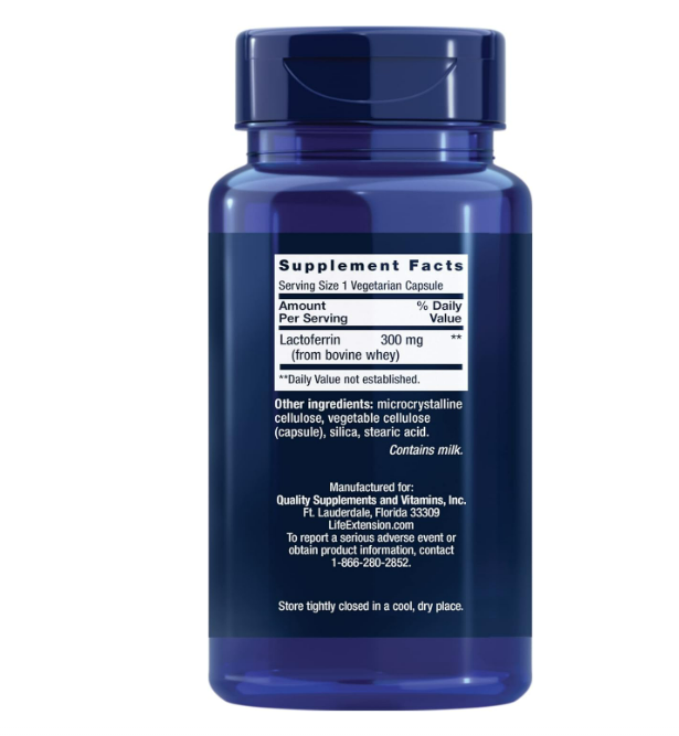 Life Extension Cápsulas de lactoferrina de 300 mg , 60 capsulas vegetarianas