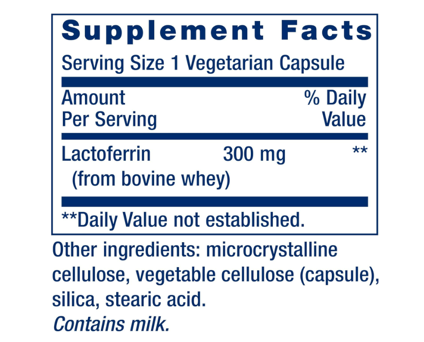 Life Extension Cápsulas de lactoferrina de 300 mg , 60 capsulas vegetarianas
