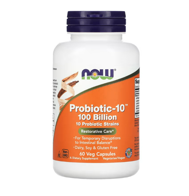 NOW, Probiotic-10™ , 100 billion - 60 capsulas vegetables