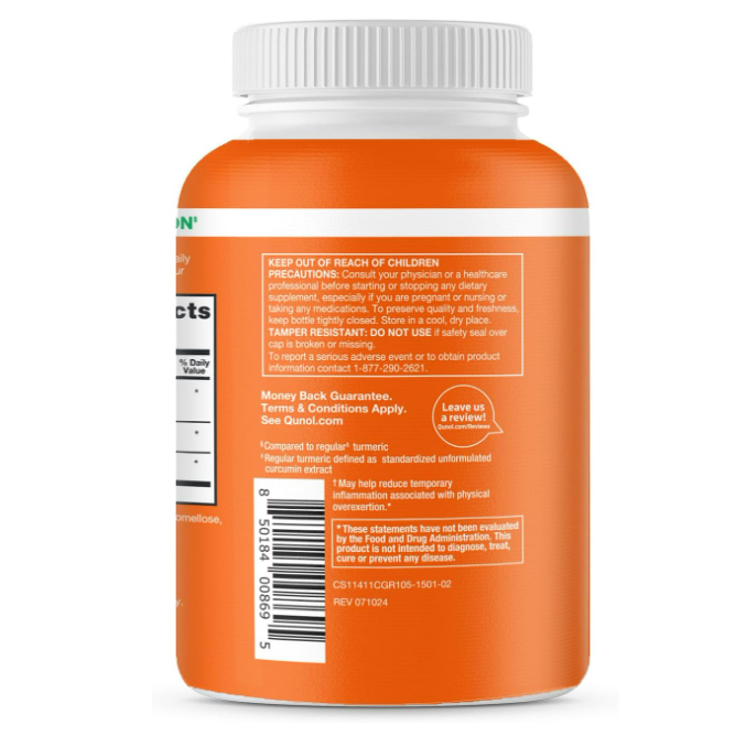 Qunol - Turmeric + ginger 2400mg , 105 capsulas