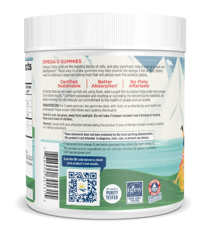 Nordic Naturals, Omega-3 Kids, 120 gummies