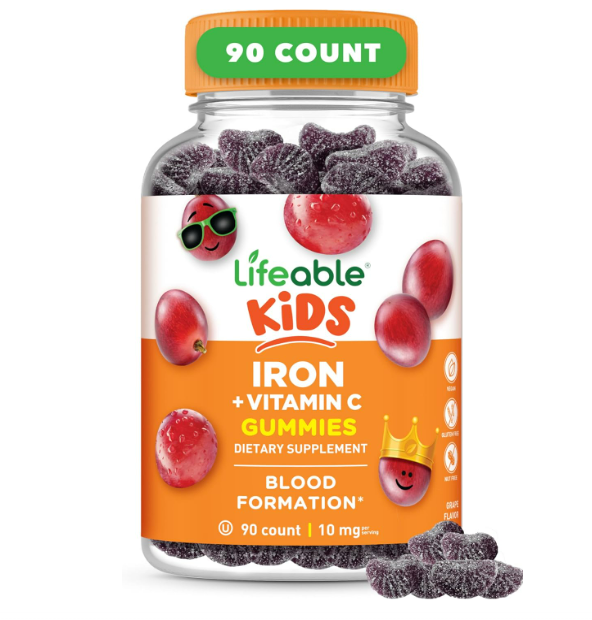 Lifeable kids - Iron + vitamina C 10mg, 90 gummies