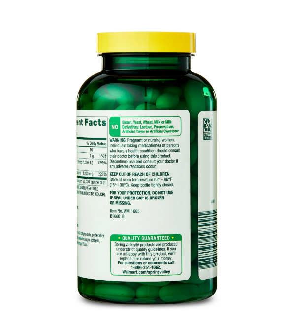 Spring Valley- Suplemento Dietético de Calcio de Liberación Rápida, 600 mg, 120 capsulas