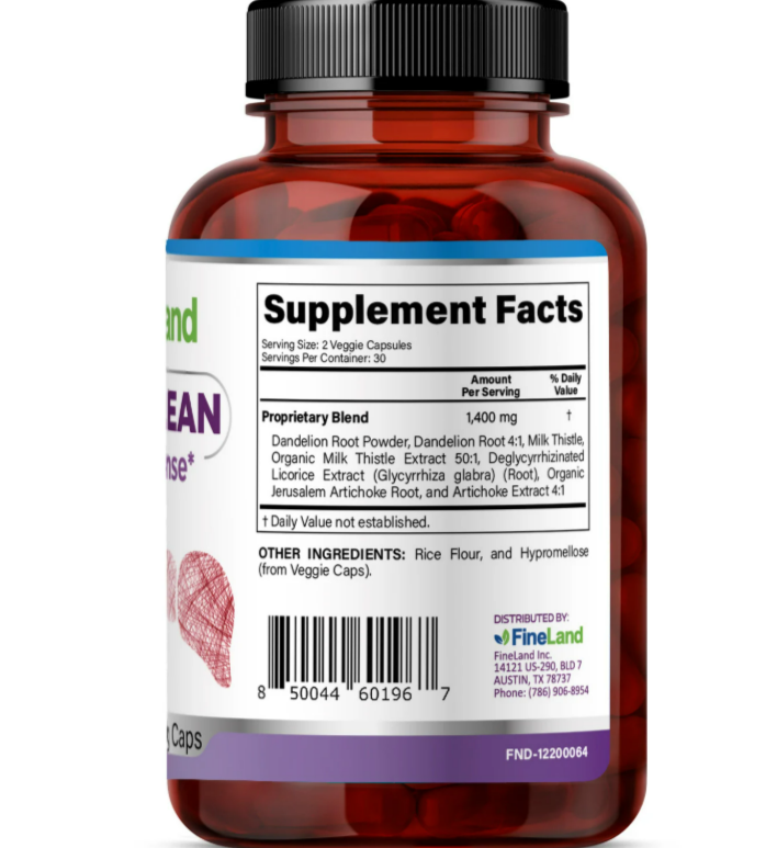 Fineland, Hepa-clean*liver cleanse* - 60 capsulas vegetables