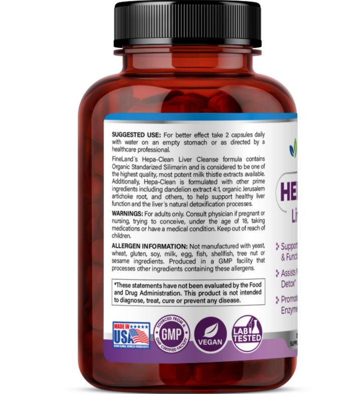 Fineland, Hepa-clean*liver cleanse* - 60 capsulas vegetables
