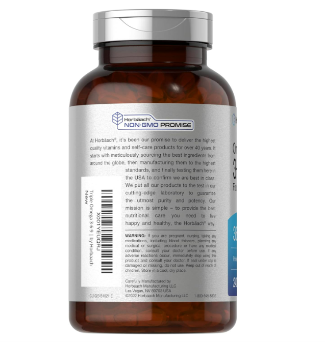 Horbaach - Omega 3-6-9, 3600mg - 240 capsulas